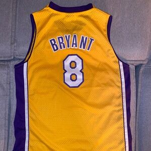 Reebok Kobe Bryant #8 NBA Lakers Yellow and Purple Jersey